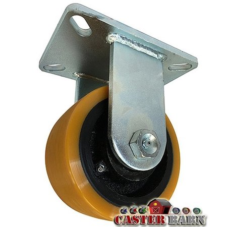 CASTERHQ 8"x3" Kingpinless Heavy Duty Rigid Caster, Super Poly on Iron Wheel CB-10RCSP83